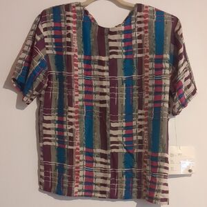 Colorful Striped Short Sleeve Top